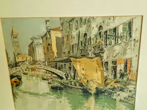 Hans Figura - Farb Radierung Aquatinta auf Seide Brücke in Venedig 50er Jahre handsigniert kopen? Bied vanaf 280!