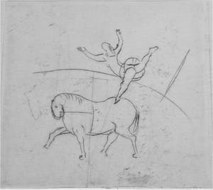 Friso ten Holt - Ets - Circus Acrobaat op Paard - Gesigneerd en Genummerd - 1954 kopen? Bied vanaf 25!