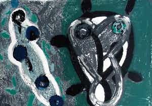 Piet Warffemius - zeefdruk: Slangenkracht II - 1991 verkocht voor € 49!