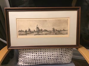 Jan van Rijsewijk - Twee maal ets van Kinderdijk door Jan van Rijsewijk kopen? Bied vanaf 1!