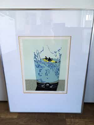 Hans Wap - Handgesigneerde kleurenlitho ‘ de Wilde Vaart ‘ verkocht voor € 60!