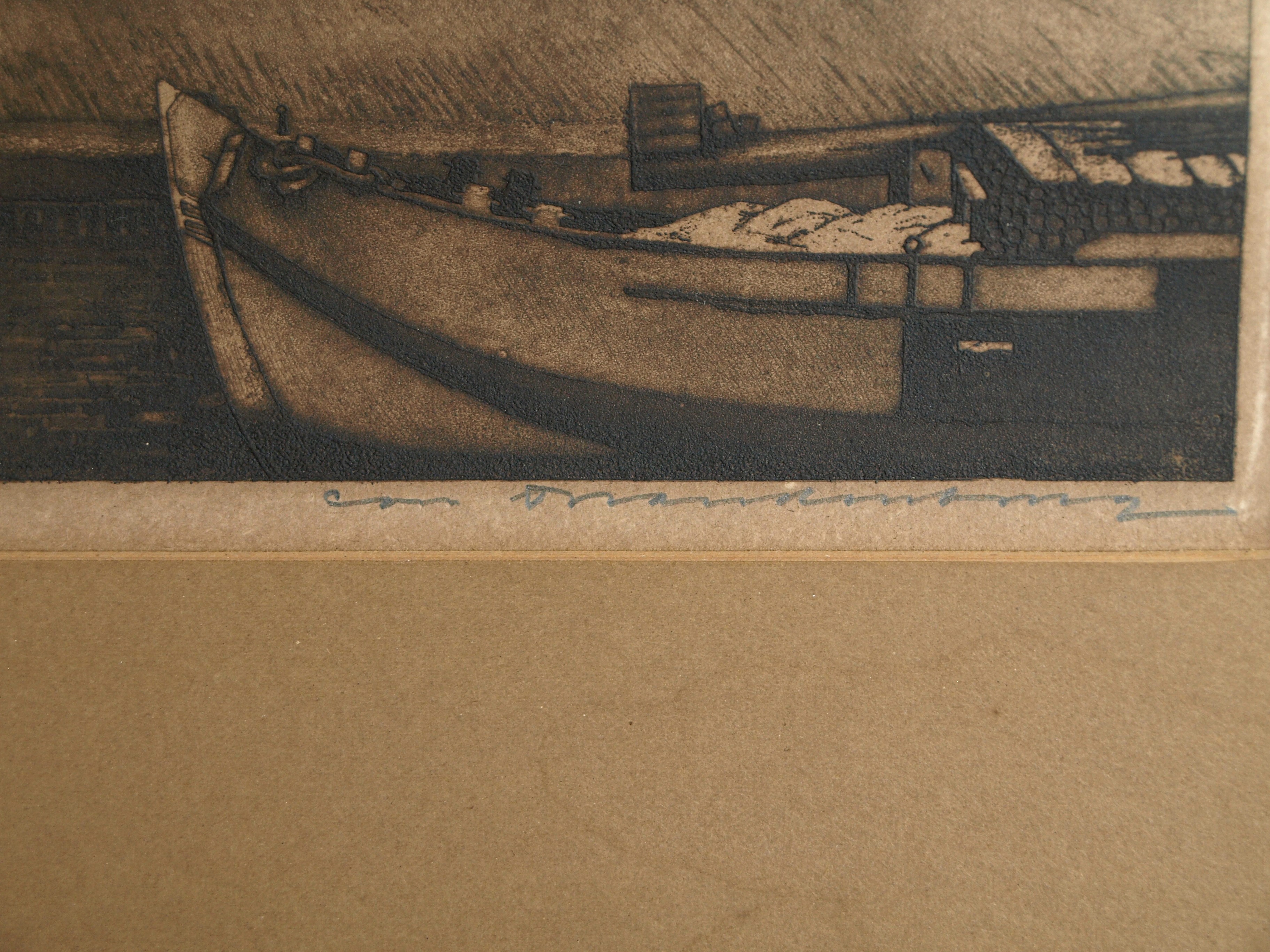 Cornelis Brandenburg - Ets, Gracht in Amsterdam – gesigneerd en ingelijst  kopen? Bied vanaf 1!