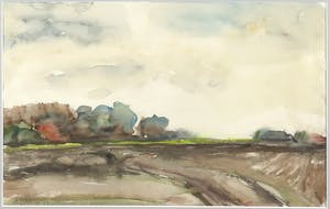 Henk Rijzinga - Aquarel, Gronings landschap - Ingelijst kopen? Bied vanaf 35!