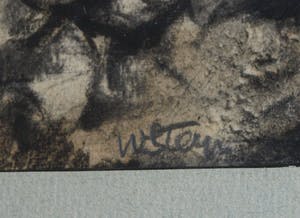 Wim Steijn - Tekening pastelkrijt , “Landschap” – gesigneerd & ingelijst – ca 1970 kopen? Bied vanaf 40!