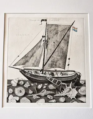 Herman Berserik - In 1979 in beperkte oplage (35) gemaakte Ets en Aquatint "Hommage dirk Nijland" kaufen? Bieten Sie von 42!