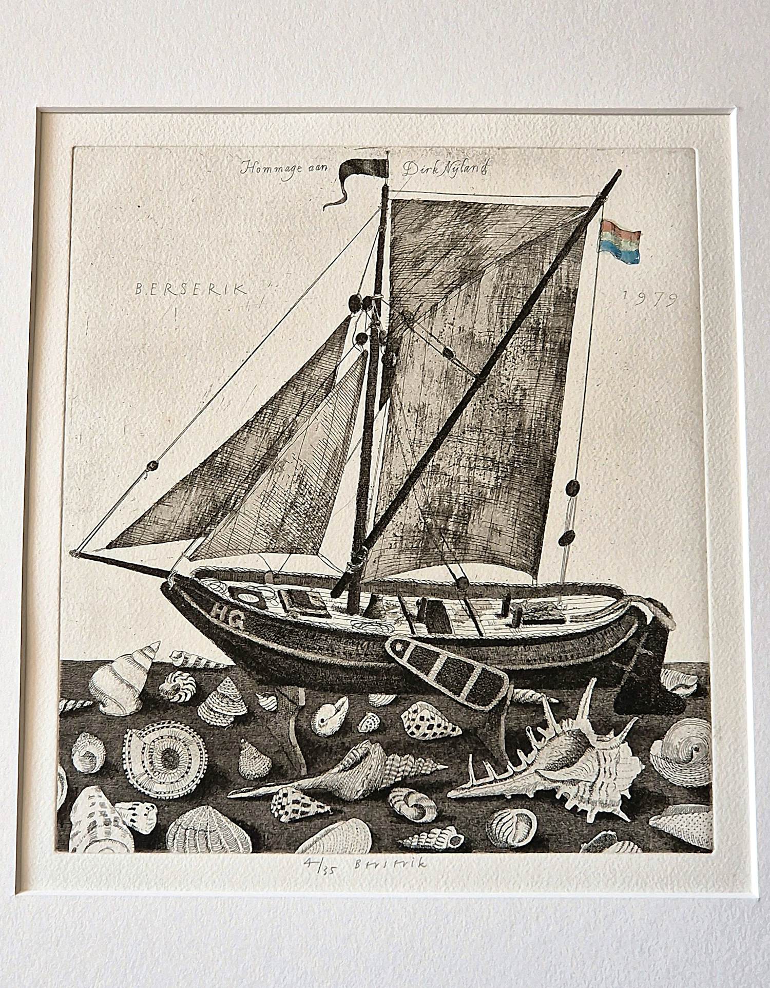 Herman Berserik - In 1979 in beperkte oplage (35) gemaakte Ets en Aquatint "Hommage dirk Nijland" kopen? Bied vanaf 42!