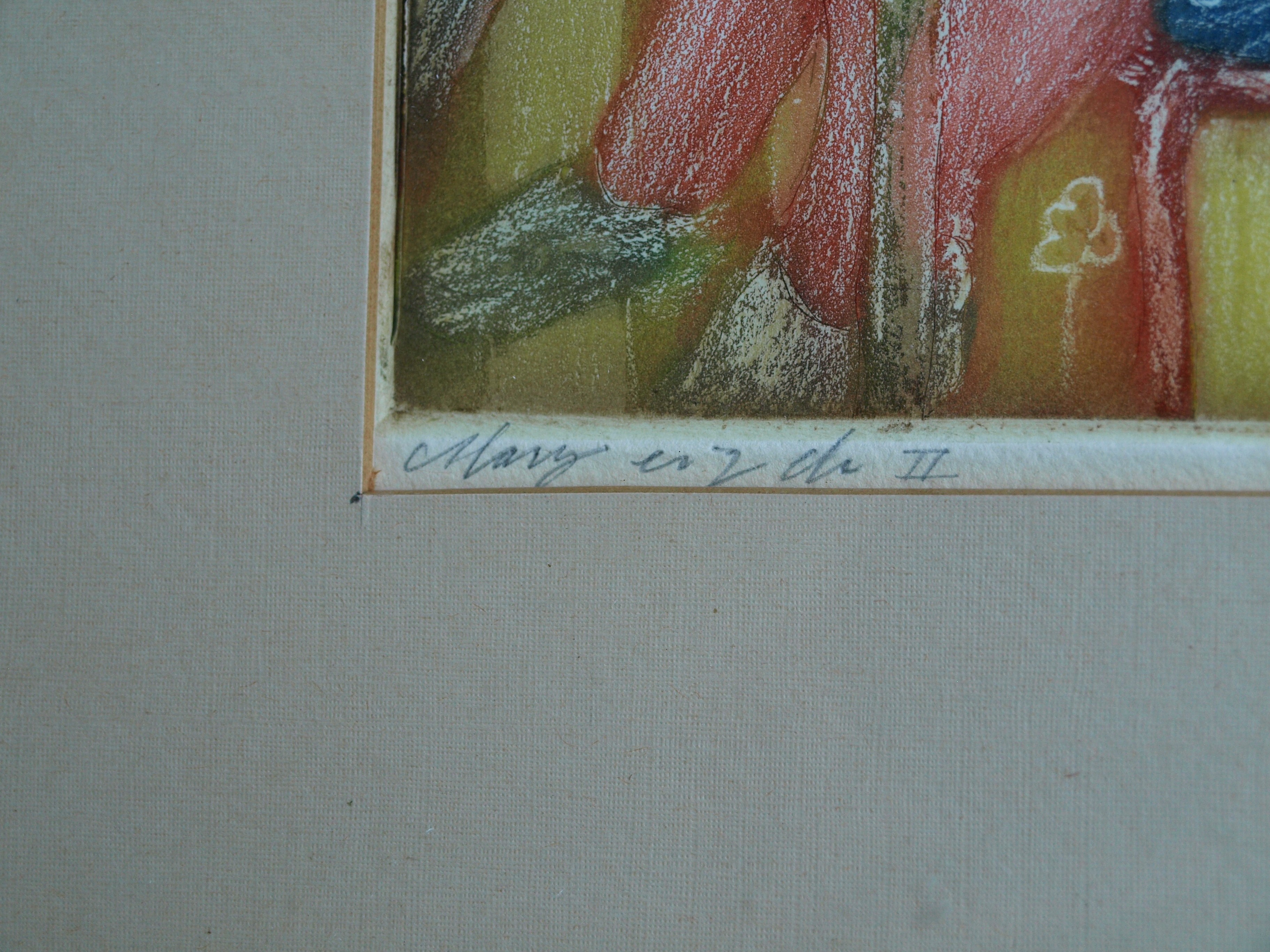 Wim Worm - Ets , Mary II, Aan tafel – gesigneerd en ingelijst – 1971  kopen? Bied vanaf 25!