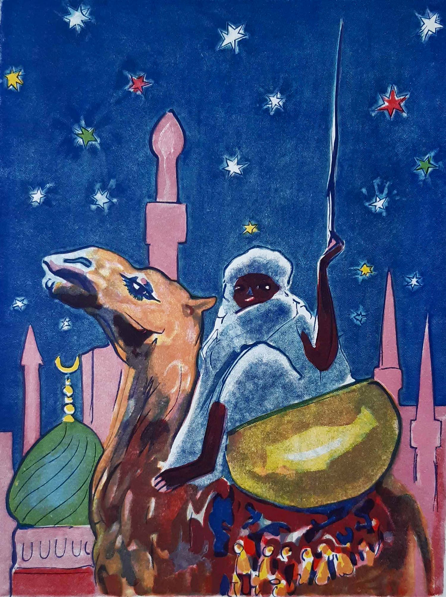 Kees van Dongen - houtgravure - Le Voyage De Kamaralzaman verkocht voor € 50!