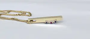 14 kt Geelgouden colier met saffier en robijn kopen? Bied vanaf 350!