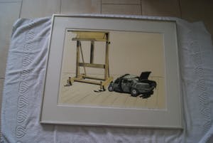 Hans Wap - afgeprijst : CAR CRASH - grote zeefdruk , mooi ingelijst kopen? Bied vanaf 65!