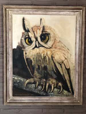 Alfons Van Meirvenne - Uil op tak verkocht voor € 1000!