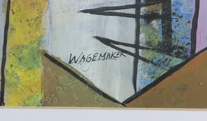 Kees Wagemaker - Gemengde techniek op papier, Compositie - Ingelijst kopen? Bied vanaf 1!