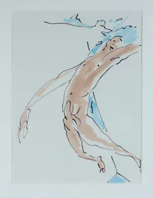 Harry Thoolen - Aquarel en stift, Man I en Man II - Ingelijst (Mooie set van 2) kopen? Bied vanaf 70!