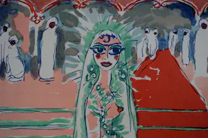 Kees van Dongen - Houtgravure - Gerbe-de-perles aborde au palais kopen? Bied vanaf 50!