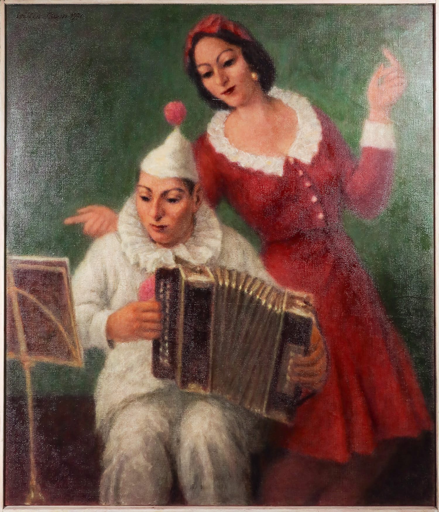 Willem Boon - Olieverf op doek, Musicerend gezelschap - Ingelijst (Groot) verkocht voor € 250!