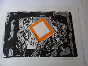 Godfried Vervisch - Zeefdruk "Bind-teken" kopen? Bied vanaf 15!