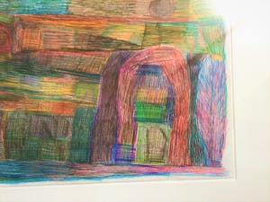 Niet of onleesbaar gesigneerd - Outsider - Originele tekening - kleurpotlood kopen? Bied vanaf 1!