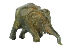 Pierre Chenet - Snuffelende Olifant - massief brons kopen? Bied vanaf 95!