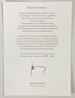 Jeff Koons - Gelimiteerd porseleinen bord - Lips - Uitgevoerd door Bernardaud kopen? Bied vanaf 1!