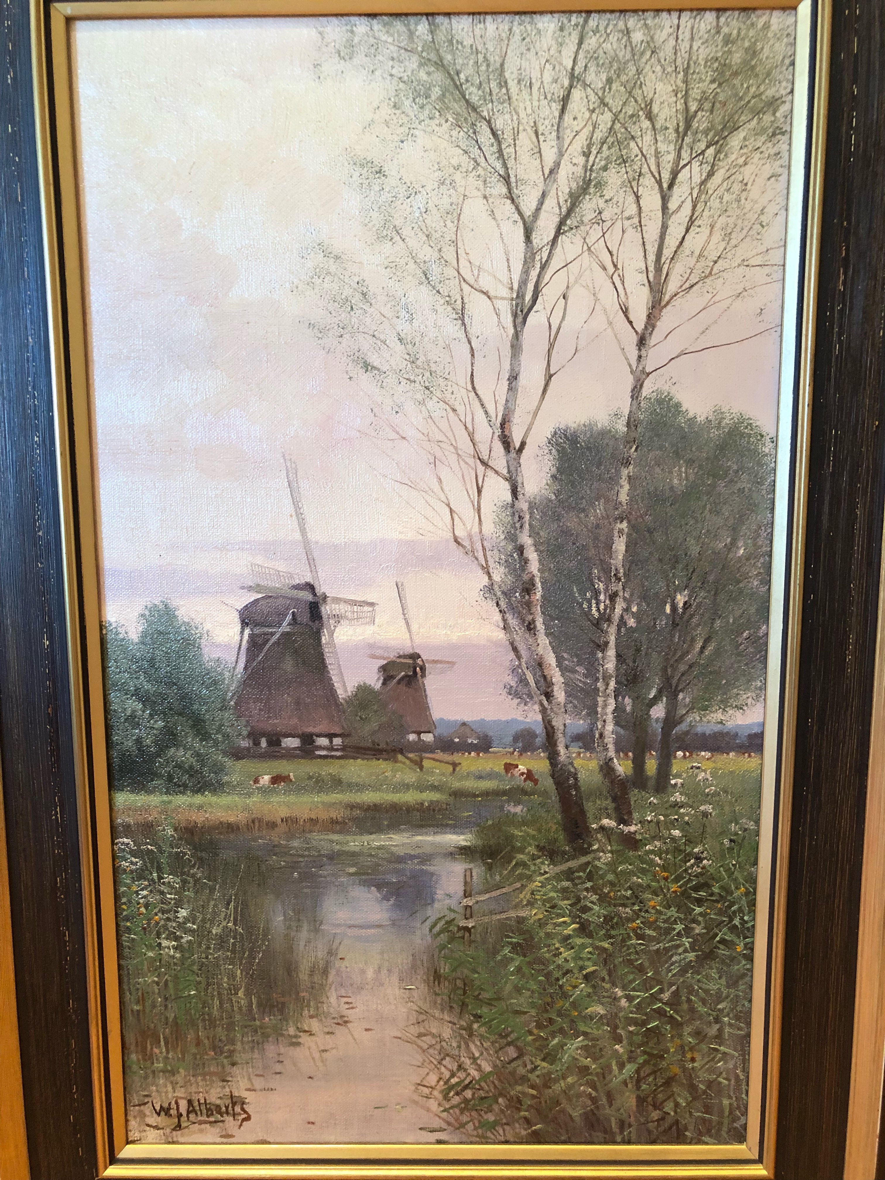 Willem Jacobus Alberts - Landschap Molen kopen? Bied vanaf 250!