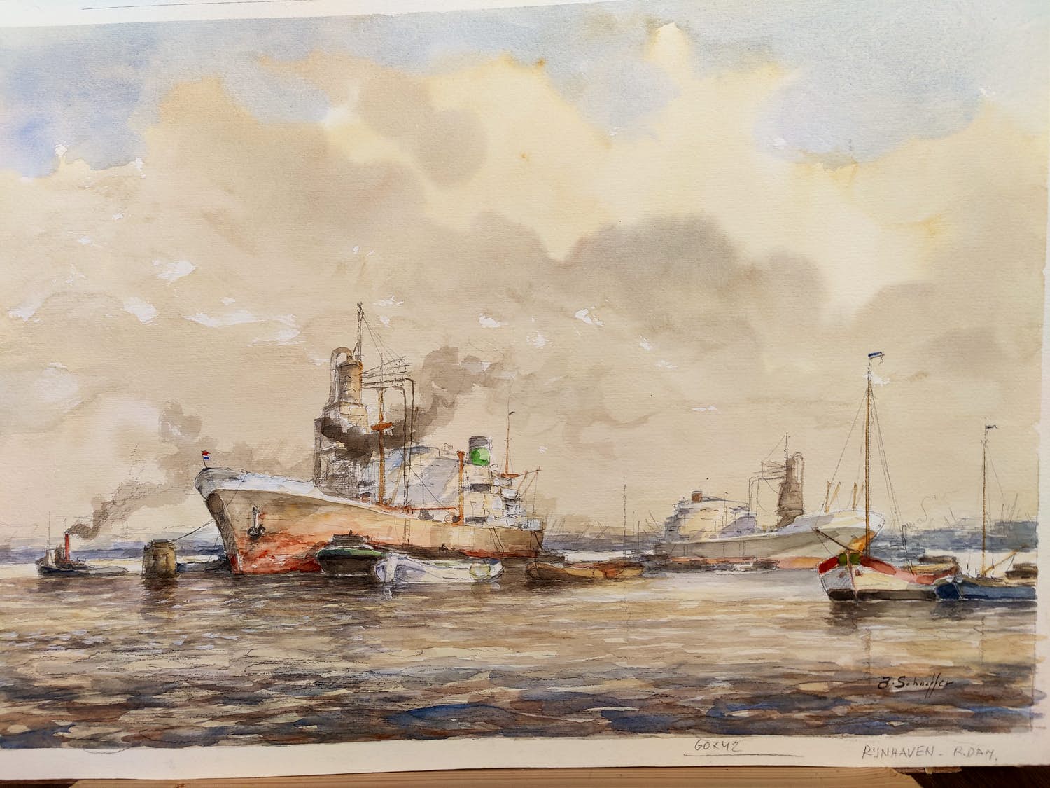 Jan Schaeffer - Rijnhaven Rotterdam verkocht voor € 60!