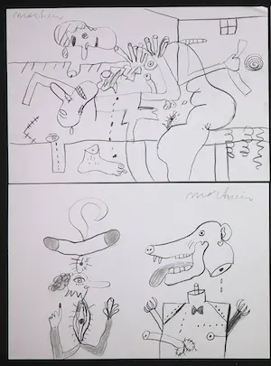 Anton Martineau - Lot van 4 unieke tekeningen op papier! kopen? Bied vanaf 1!