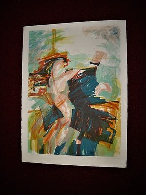 Richard Smeets - Groot 1987 abstract figuratief gesigneerde Litho "Vrouwelijk Naakt / Venice" kopen? Bied vanaf 10!