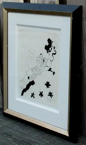 Lucebert - Ingelijste inkttekening - 1968 kopen? Bied vanaf 750!