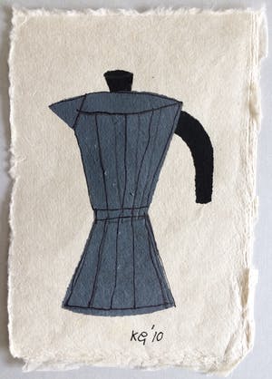 Klaas Gubbels - gemengde techniek op papier ‘Bialetti’. kopen? Bied vanaf 250!