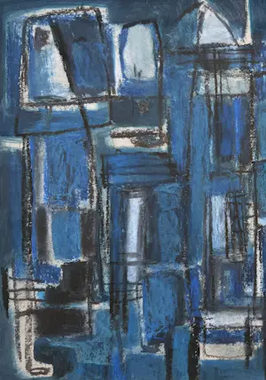 Jaap Nanninga - unieke pastel op papier | 'zonder titel' | 1958 (INGELIJST) kopen? Bied vanaf 2400!