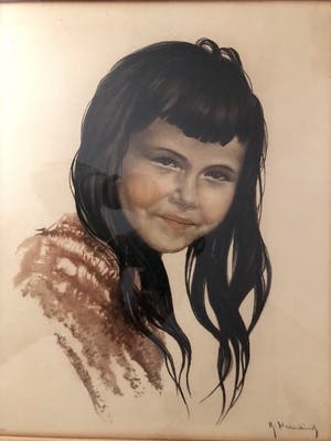 Roger Hebbelinck - Portret van een meisje - Lithografie kopen? Bied vanaf 40!