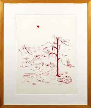 Henk Visch - Litho, Nr. 9 - Ingelijst verkocht voor € 50!