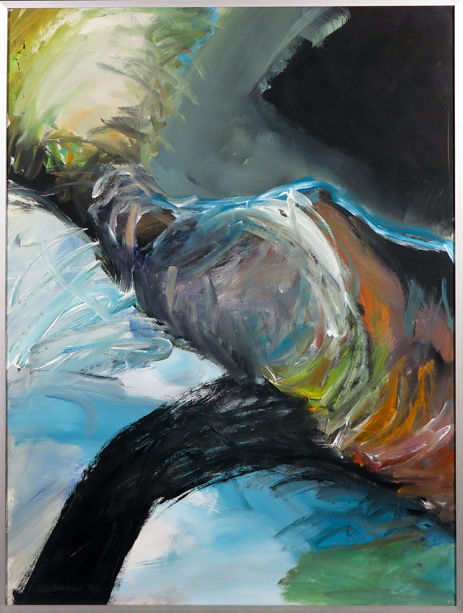 Cobi Nieuwstad - Acryl op papier, Aspecten uit het landschap - Ingelijst verkocht voor € 40!