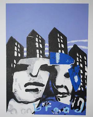 Herman Brood - Going to the city (KPN): ingelijste zeefdruk & extra 4 boeken kopen? Bied vanaf 150!