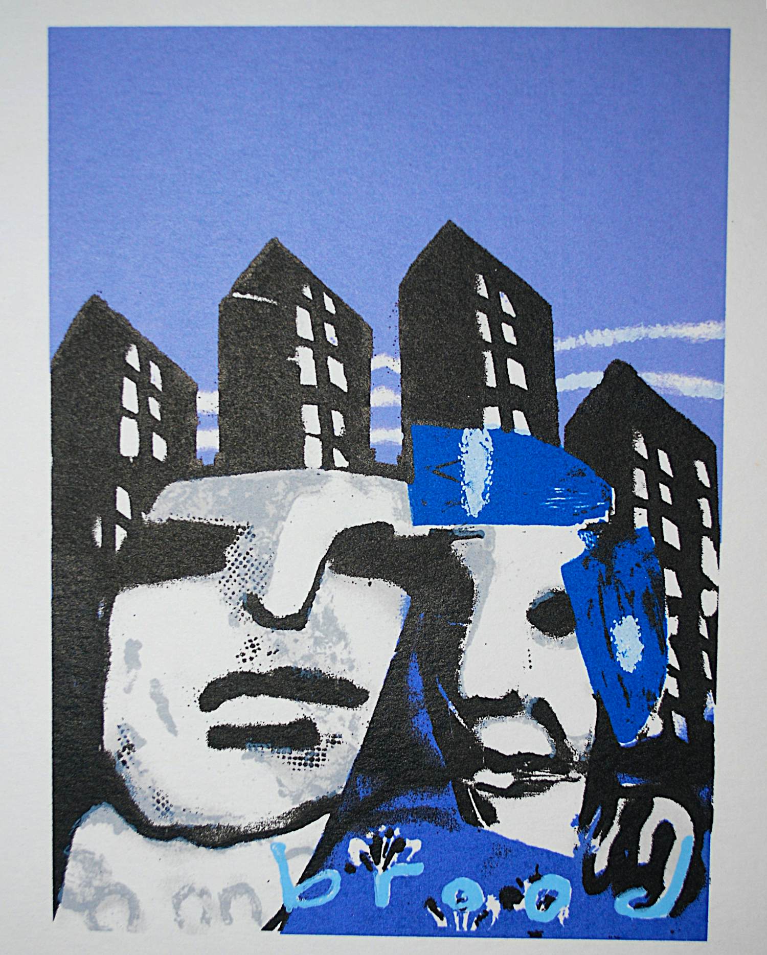 Herman Brood - Going to the city (KPN): ingelijste zeefdruk & extra 4 boeken kopen? Bied vanaf 150!