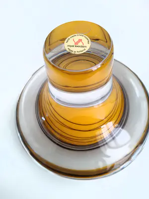 Royal Leerdam - G. Thomassen (1926-2004) , oogverblindende vaas , handgemaakt, kristal kopen? Bied vanaf 189!