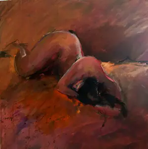 Frea May - blote dame, gepassioneerde kleuren in olieverf kopen? Bied vanaf 1!