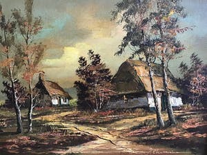 Rick Theunissen - Huisjes aan een zandpad. kopen? Bied vanaf 1!