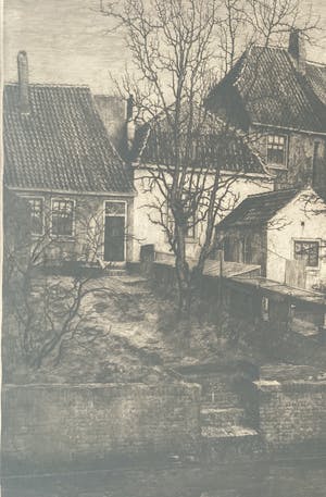 Dirk Harting - 1x Westsingel Amersfoort + 1x Koppelpoort Amersfoort (onleesbaar gesigneerd) kopen? Bied vanaf 1!