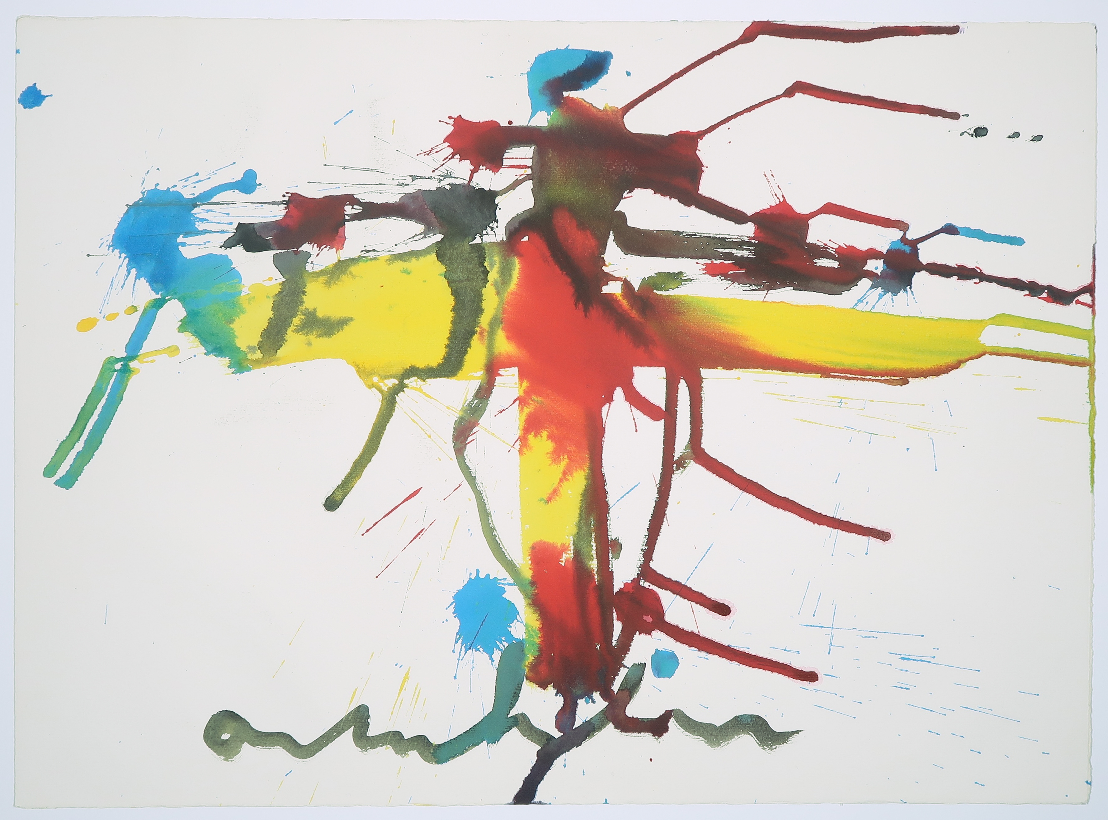 Anton Heyboer - Aquarel op papier, Abstracte voorstelling verkocht voor € 150!