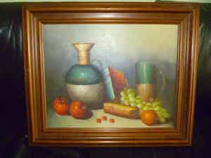 Niet of onleesbaar gesigneerd - zeer fraai stilleven met certificaat verkocht voor € 1!