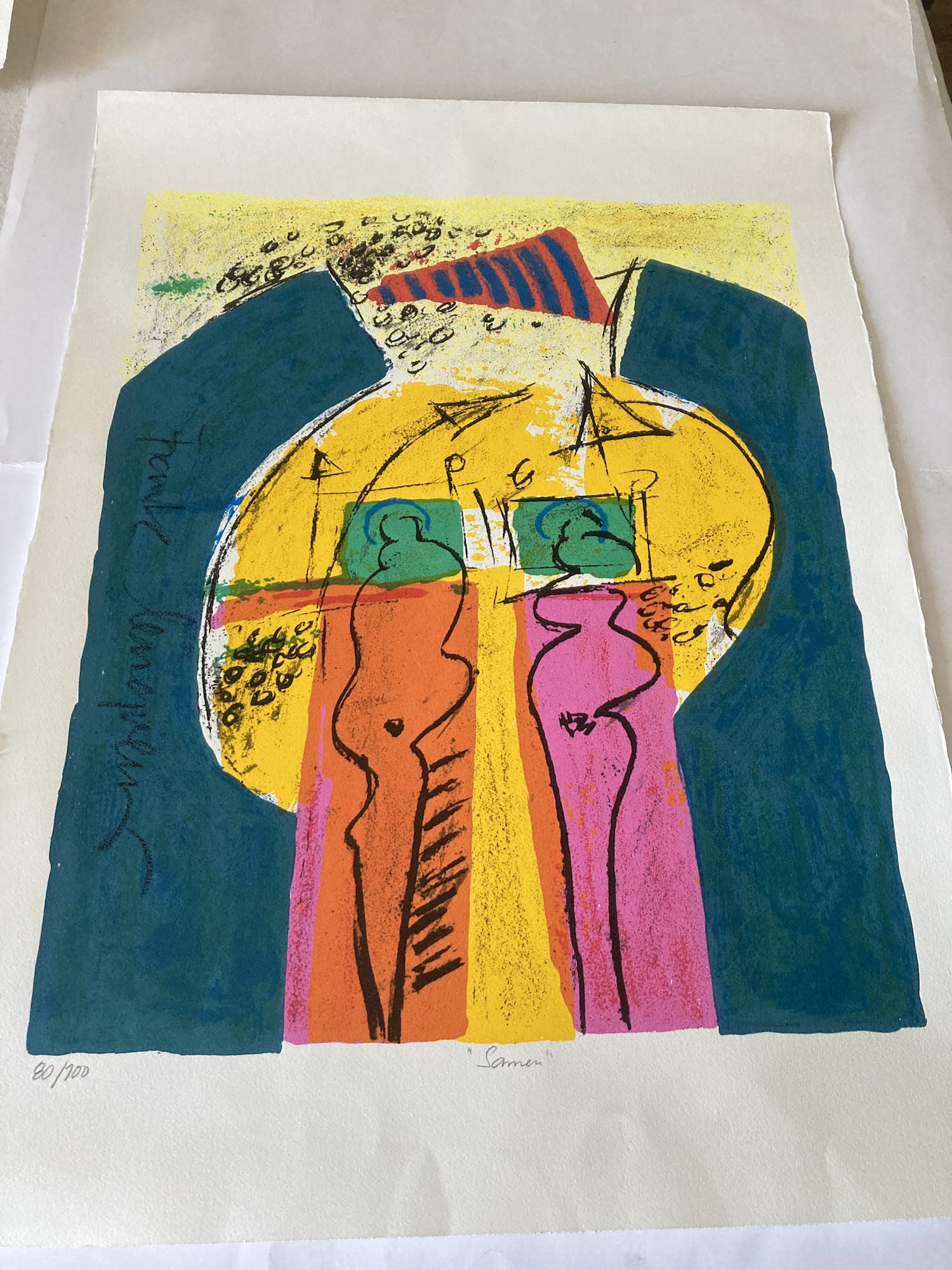 Frank Lengvenius - Kleurenzeefdruk ‘ Samen ‘ verkocht voor € 40!