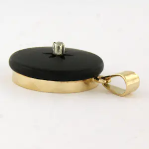 14k goud en zilver hanger bezet met onyx en roos diamant tot. 0.05ct – G/H – SI kaufen? Bieten Sie von 185!