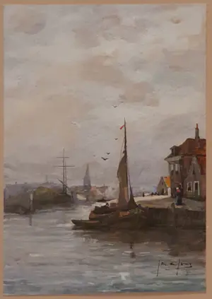 Jan de Jong - Uitkijk op de oude haven kopen? Bied vanaf 190!