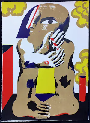 Horst Antes - Männliche Figur mit Maßstab, litho kopen? Bied vanaf 350!