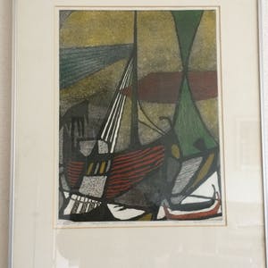 Harry van Kruiningen - Compositie vissersboten kopen? Bied vanaf 350!