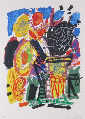 Kees Salentijn - Zeefdruk, Hommage aan Van Gogh - Ingelijst kopen? Bied vanaf 50!