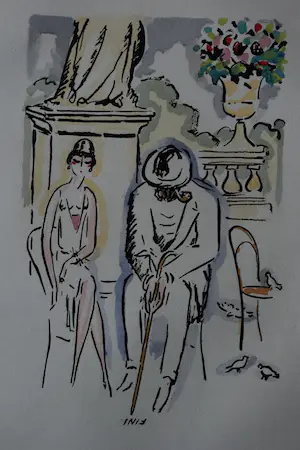 Kees van Dongen - Pochoir - In het park - 1925 kopen? Bied vanaf 300!