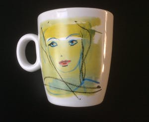 Niet of onleesbaar gesigneerd - Vijf koffiebekers - Sylvia Kristel kopen? Bied vanaf 10!
