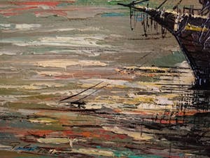 Niet of onleesbaar gesigneerd - Baai met vissersboten kopen? Bied vanaf 10!